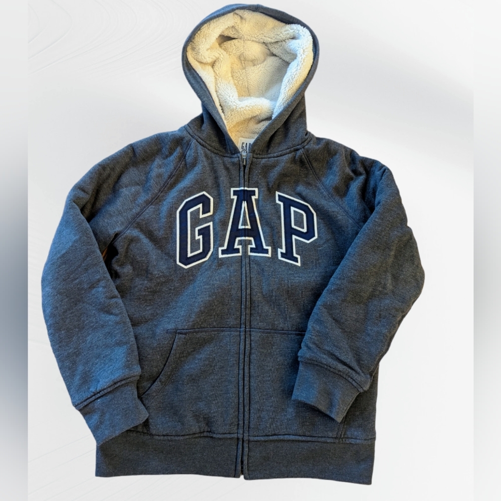 Gap Kids Sherpa Lined Cozy Zip-Up Hoodie, Size (L)